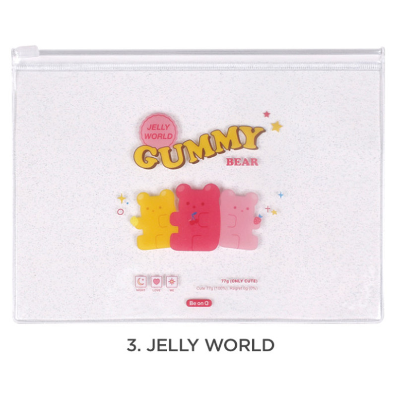 Jelly world - For me party medium clear zip lock pouch Jelly world - For me party medium clear zip lock pouch