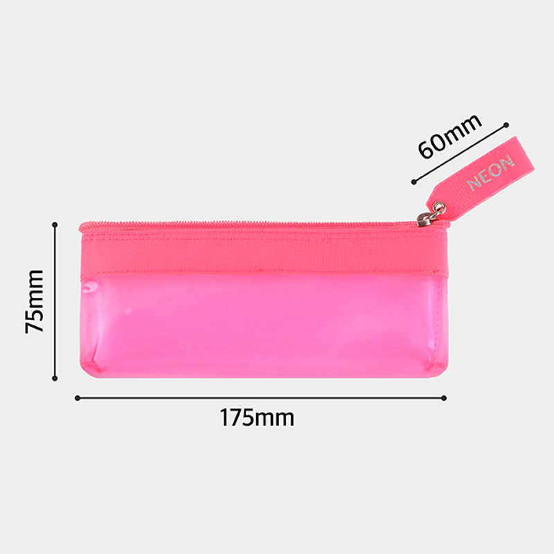 Size - Rihoon Neon laundry translucent zipper pencil case Size - Rihoon Neon laundry translucent zipper pencil case
