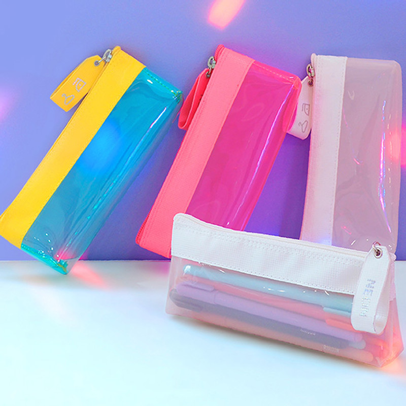 Example of use - Rihoon Neon laundry translucent zipper pencil case Example of use - Rihoon Neon laundry translucent zipper pencil case