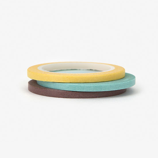 Dailylike Pastel2 3mm deco masking tape 3p set