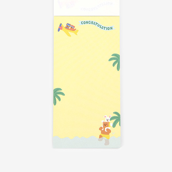 Yellow color - Dailylike Travel animal two way memo writing notepad