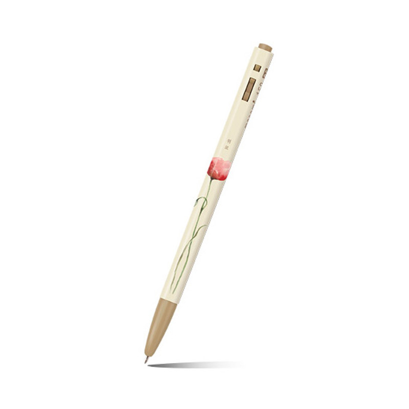 Detail of MONAMI 153 flower knock retractable ballpoint pen set