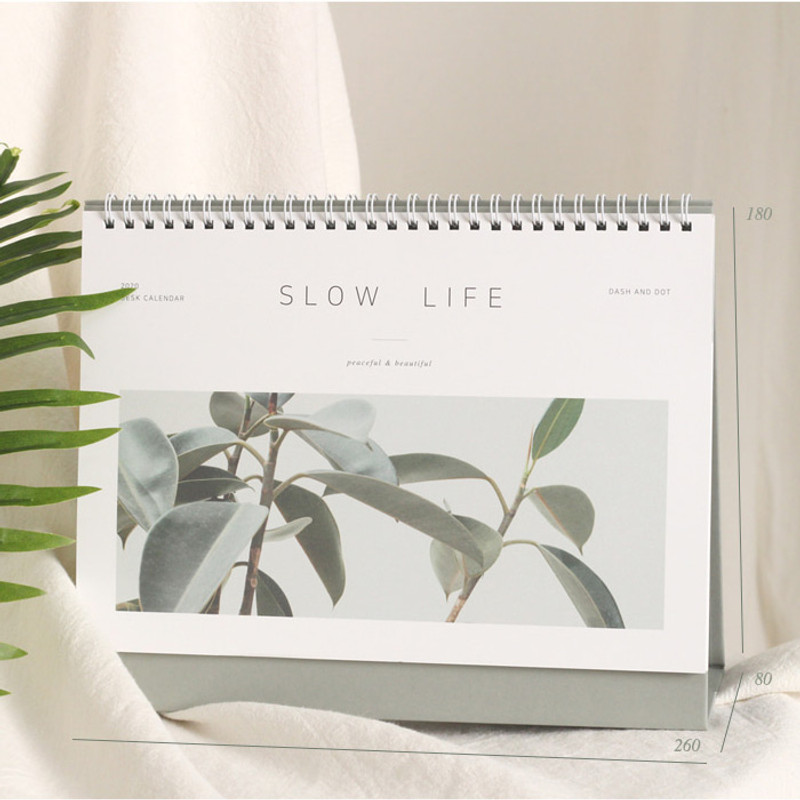 Size - Dash and Dot 2020 Slow life wirebound desk calendar