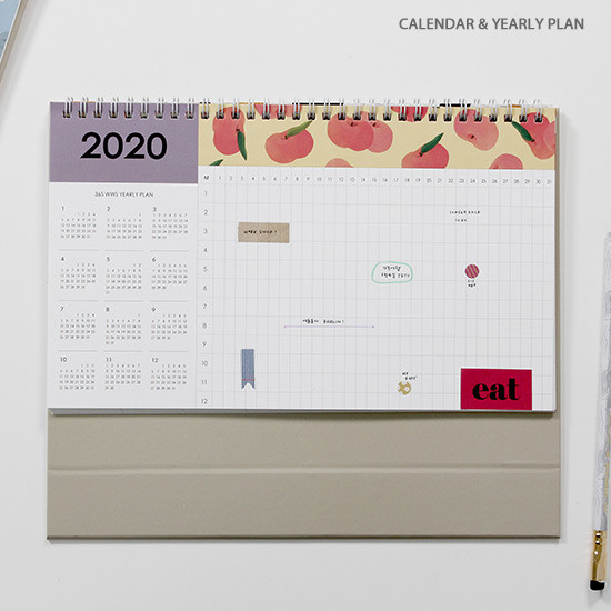 Calendar & yearly plan - GMZ 2020 Pattern spiral bound monthly desk calendar