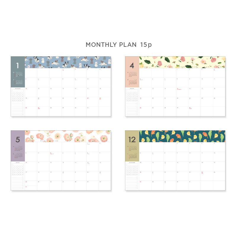 Monthly plan - GMZ 2020 Pattern spiral bound monthly desk calendar