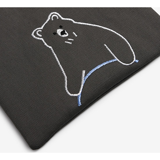 Cute pouch - Dailylike Embroidery rectangle fabric zipper pouch - Hula hoop bear