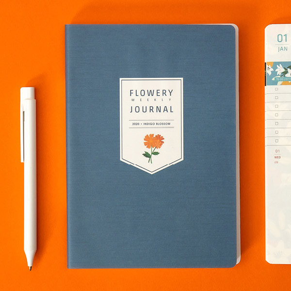 Indigo blossom - Ardium 2020 Flowery dated weekly journal planner