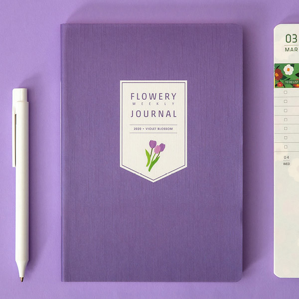 Violet blossom - Ardium 2020 Flowery dated weekly journal planner