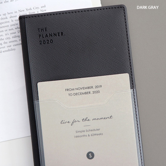 Dark gray - ICONIC 2020 Simple small dated weekly planner scheduler