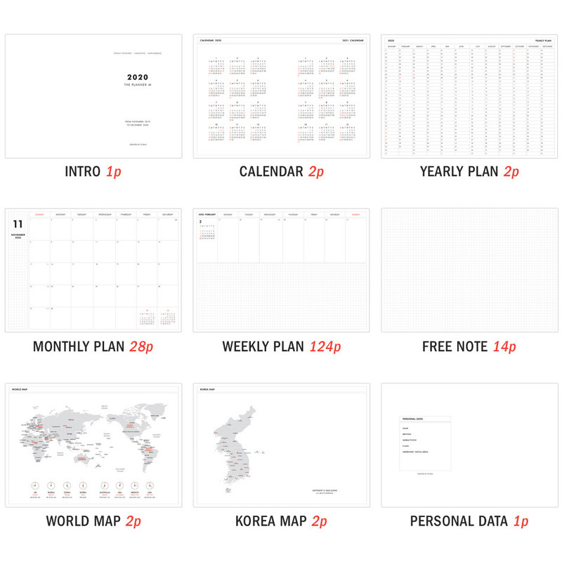 Planner section - ICONIC 2020 Simple medium dated weekly planner scheduler Planner section - ICONIC 2020 Simple medium dated weekly planner scheduler