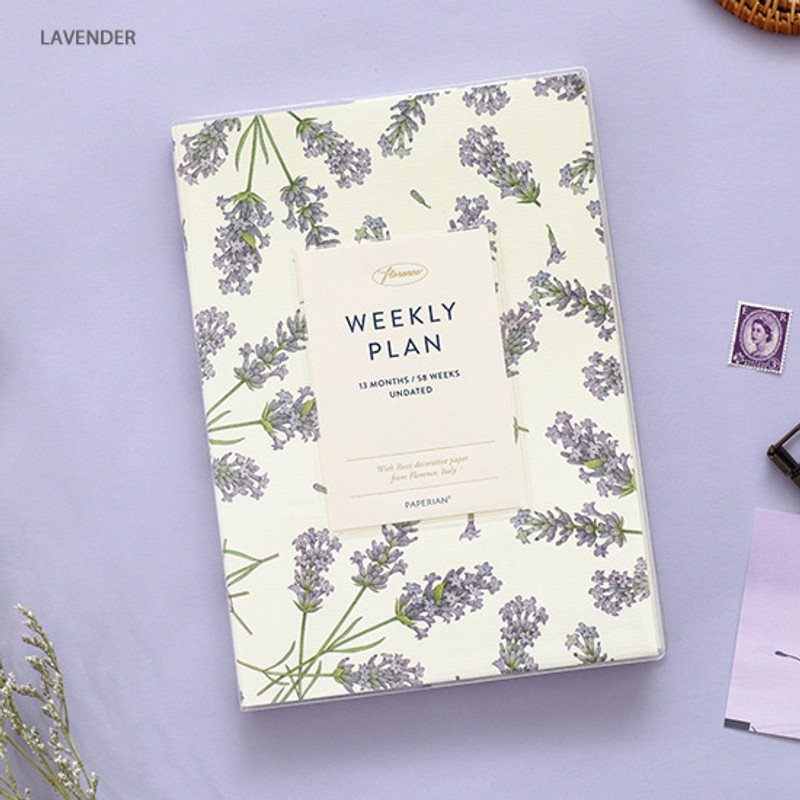 Lavender - PAPERIAN Florence dateless weekly diary agenda planner Lavender - PAPERIAN Florence dateless weekly diary agenda planner