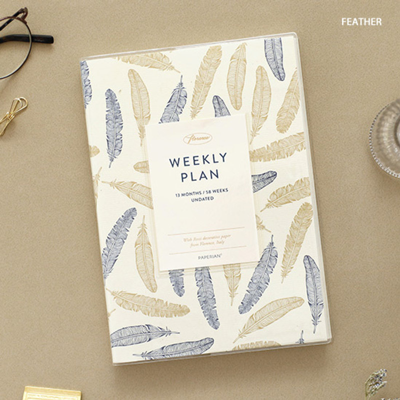 Feather - PAPERIAN Florence dateless weekly diary agenda planner Feather - PAPERIAN Florence dateless weekly diary agenda planner