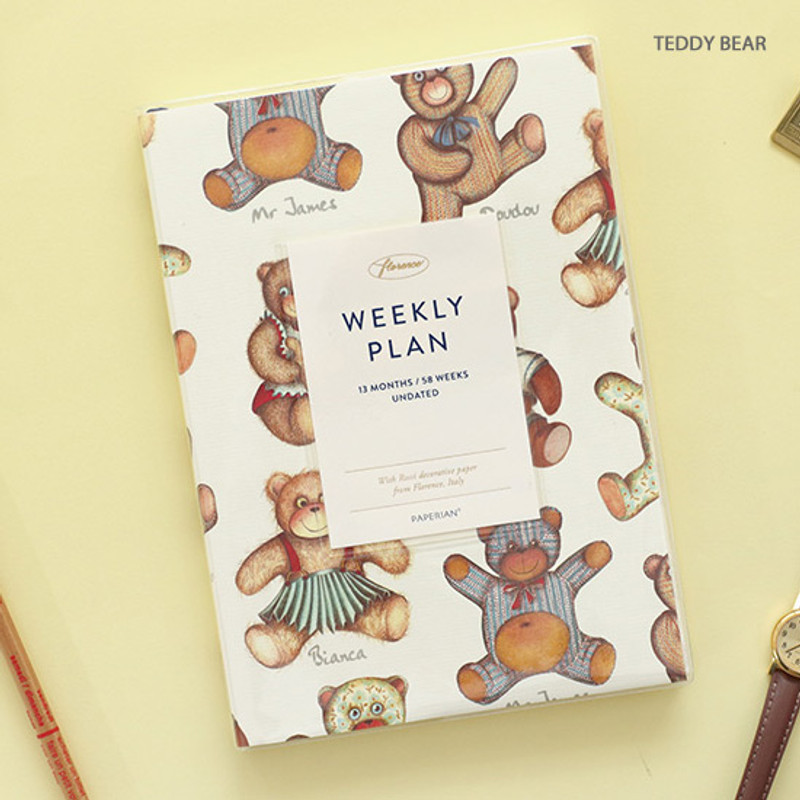 Teddy bear - PAPERIAN Florence dateless weekly diary agenda planner Teddy bear - PAPERIAN Florence dateless weekly diary agenda planner