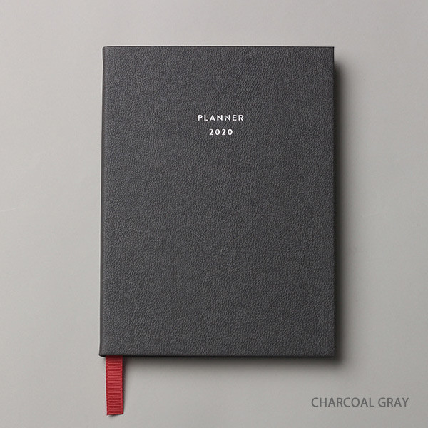 Charcoal gray - Dash And Dot 2020 Pro red bookmark dated weekly planner