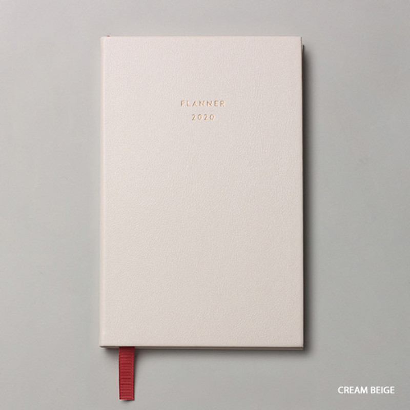 Cream beige - Dash And Dot 2020 red bookmark small dated weekly planner Cream beige - Dash And Dot 2020 red bookmark small dated weekly planner