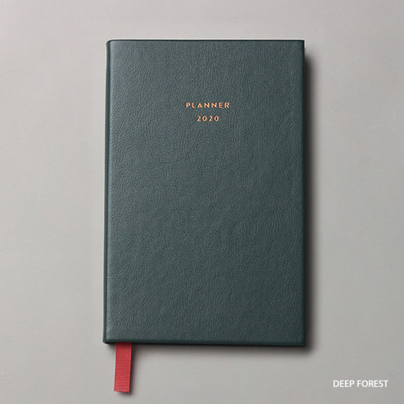 Deep forest - Dash And Dot 2020 red bookmark small dated weekly planner Deep forest - Dash And Dot 2020 red bookmark small dated weekly planner