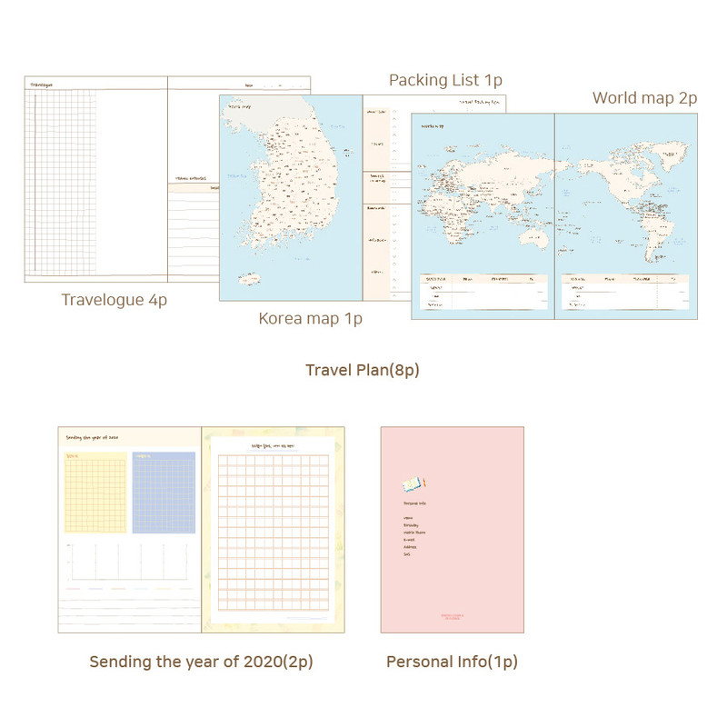 Diary section - O-CHECK 2020 Shiny days hardcover dated weekly diary planner
