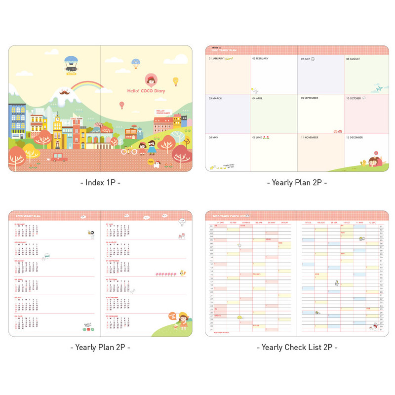 Planner section - Ardium 2020 Hello coco dated weekly diary planner
