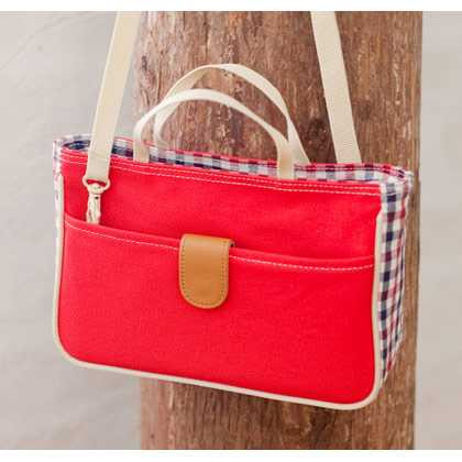 Daily love check pattern Cross body zipper bag with strap