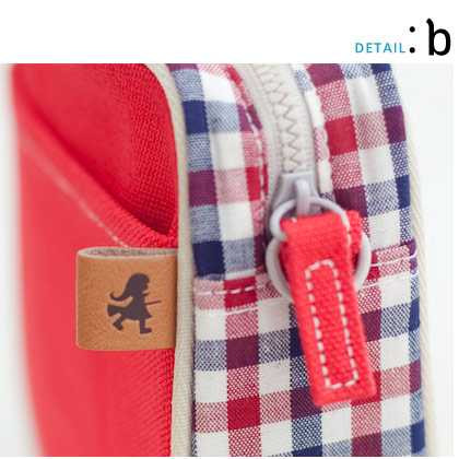 Daily love check pattern Cross body zipper bag with strap - Small