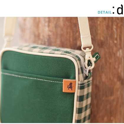 Daily love check pattern Cross body zipper bag with strap - Small