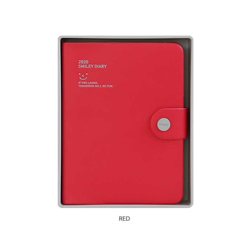 Red - Monopoly 2020 Smiley dated daily diary with tray