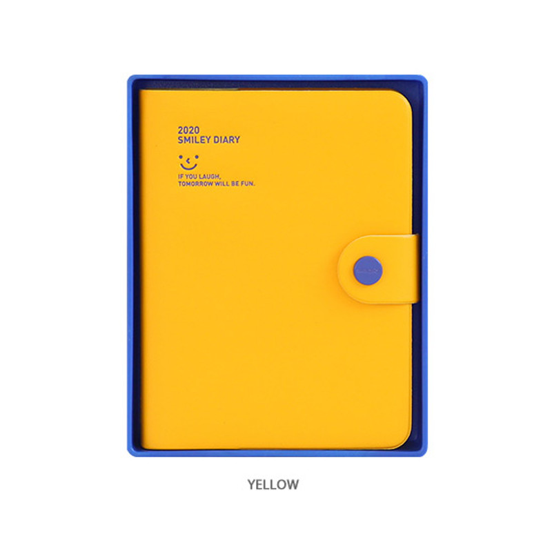 Yellow - Monopoly 2020 Smiley dated daily diary with tray