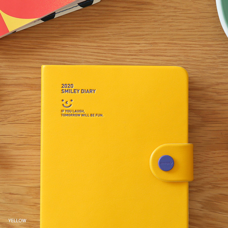 Yellow - Monopoly 2020 Smiley dated daily diary with tray