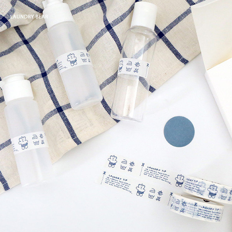 Laundry bear - Brunch Brother 15mm X 10m deco masking tape ver2 Laundry bear - Brunch Brother 15mm X 10m deco masking tape ver2