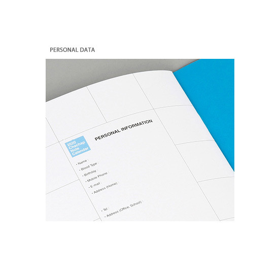 Personal data - Chachap 2020 Note dated monthly planner scheduler