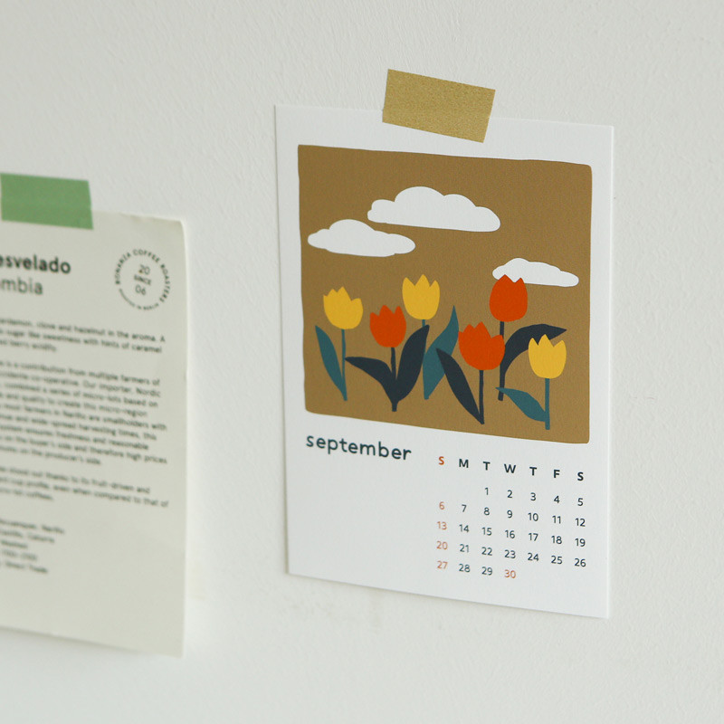Dailylike 2020 Cute illustration small desk flip calendar