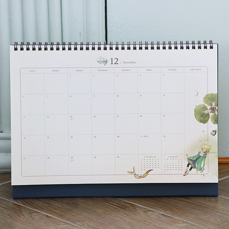 Front - 2020 Little prince dated monthly desk scheduler planner