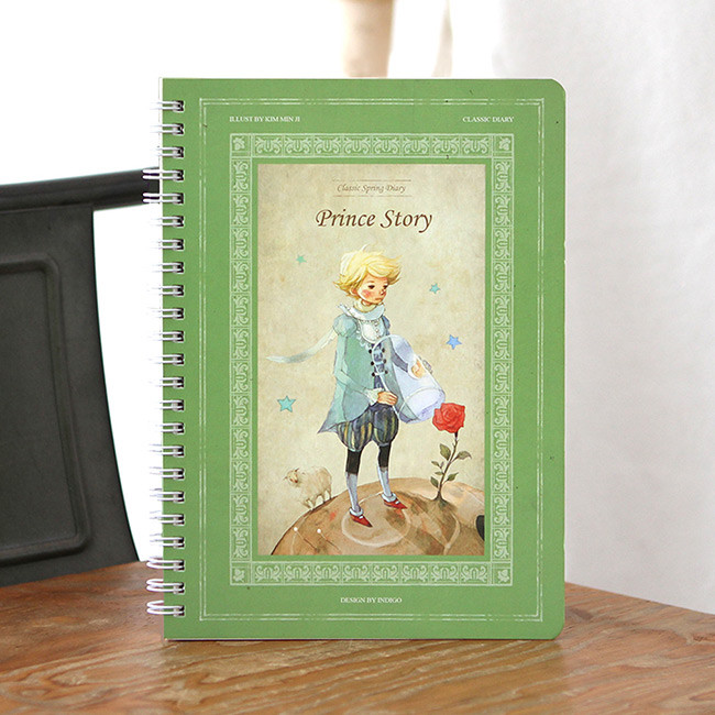 Green - Little prince story spiral undated monthly diary