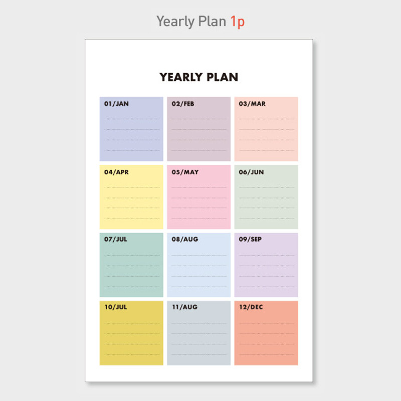 Yearly plan - PAPERIAN 2020 Colorful plan standing desk calendar Yearly plan - PAPERIAN 2020 Colorful plan standing desk calendar