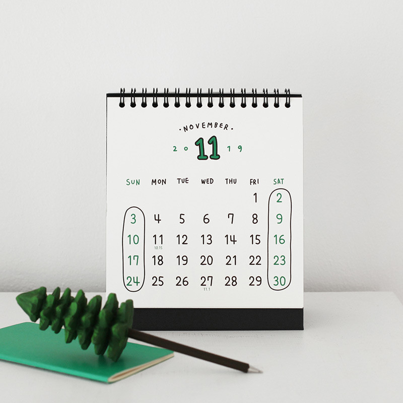 2NUL 2020 Drawing monthly standing desk calendar