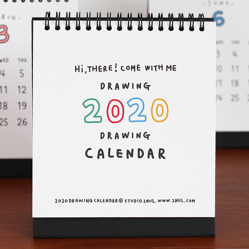 2NUL 2020 Drawing monthly standing desk calendar