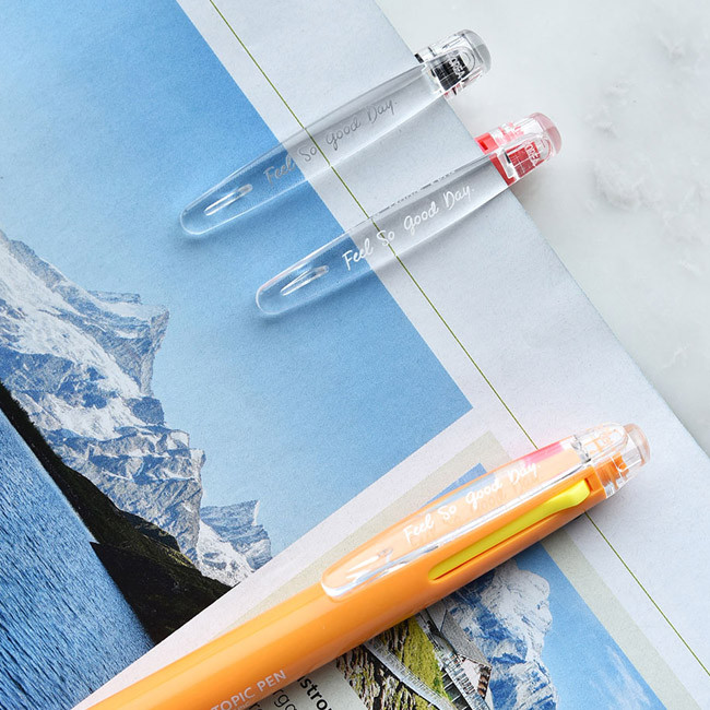 Plastic - Play Obje 3way topic neon multi ballpoint pen