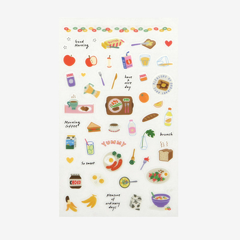 Dailylike Daily transparent deco cute sticker - Good morning