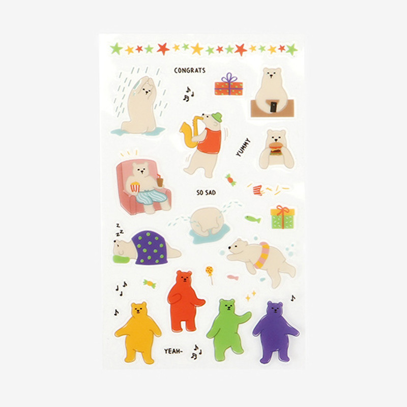 Daily transparent deco cute sticker - Jelly bear Daily transparent deco cute sticker - Jelly bear