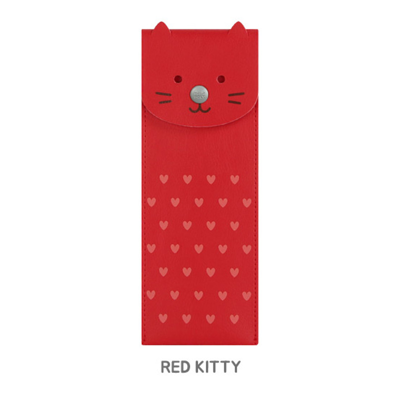Red kitty - Monopoly Toffeenut pen case with elastic band holder Red kitty - Monopoly Toffeenut pen case with elastic band holder