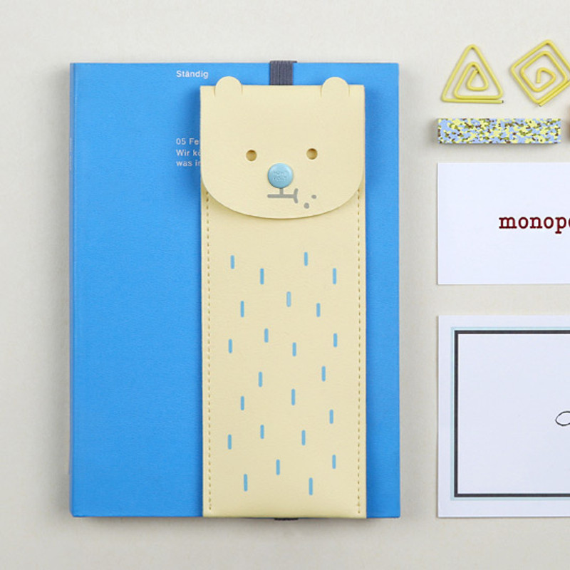 Ivory bear - Monopoly Toffeenut pen case with elastic band holder Ivory bear - Monopoly Toffeenut pen case with elastic band holder