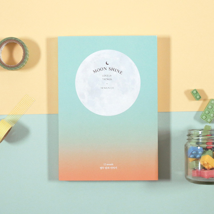 Mint-Orange - Second Mansion Moon shine dateless weekly diary planner
