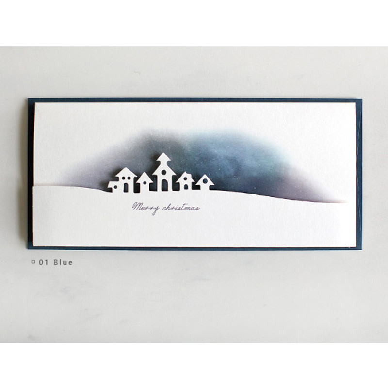 Blue - DBD Aurora Christmas card with envelope