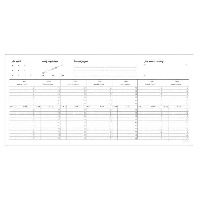 Weekly plan pages - DBD Moment dateless weekly checklist desk planner pad