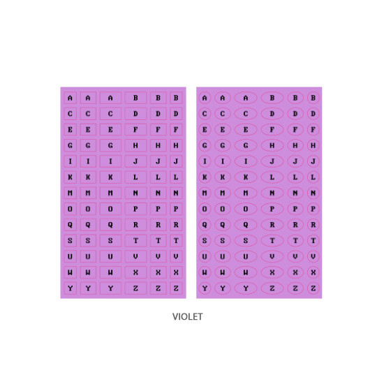 Violet - After The Rain 8-bit alphabet paper sticker set