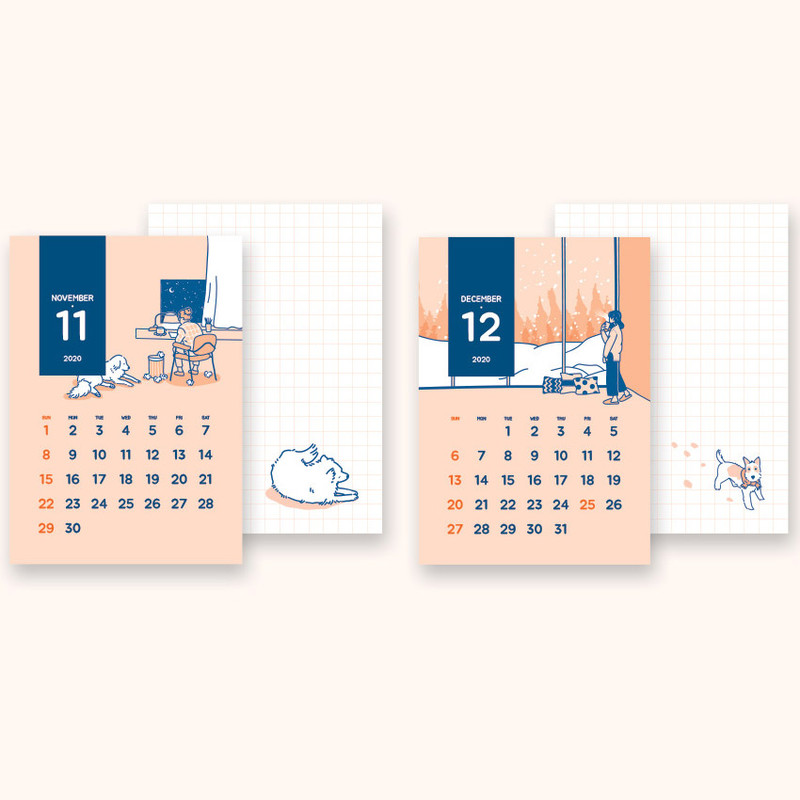 Calendar pages - Wanna This My 2020 mini monthly standing desk calendar