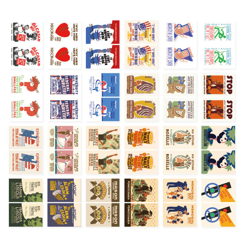 Pack of 96 stickers - NACOO Vintage 2 Mini Label Sticker Pack