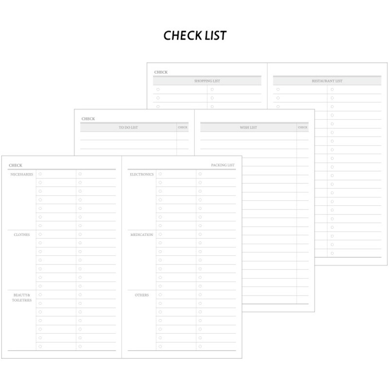 Checklist - O-CHECK Travel planner journal notebook Checklist - O-CHECK Travel planner journal notebook