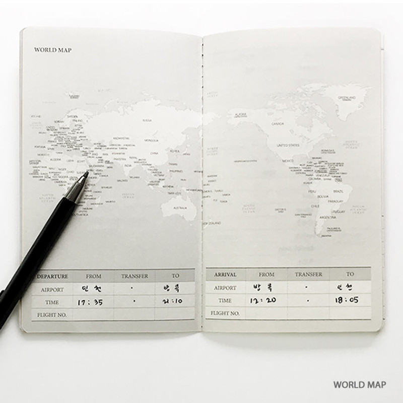 World map - O-CHECK Travel planner journal notebook World map - O-CHECK Travel planner journal notebook