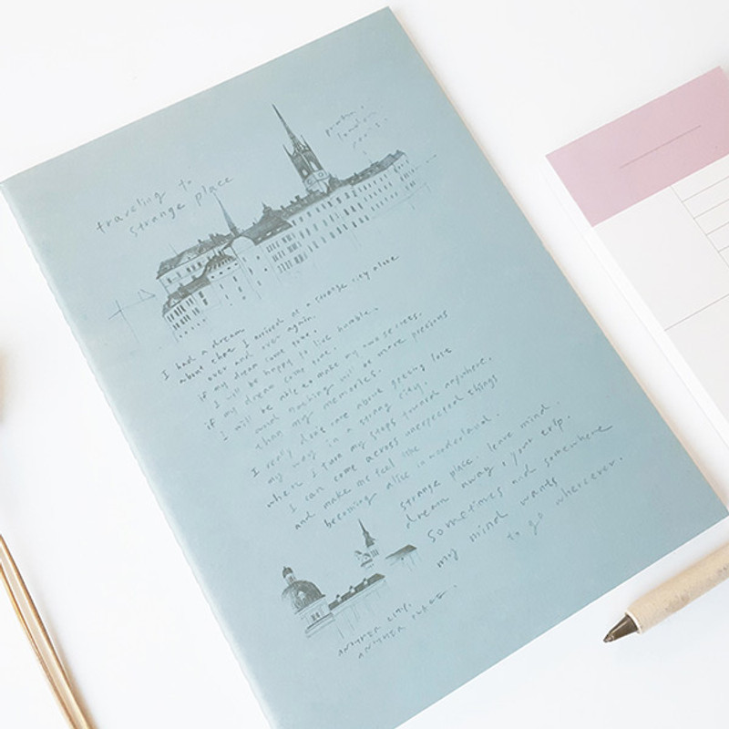 Sky - O-CHECK Bonne Pensee A5 size medium lined notebook Sky - O-CHECK Bonne Pensee A5 size medium lined notebook